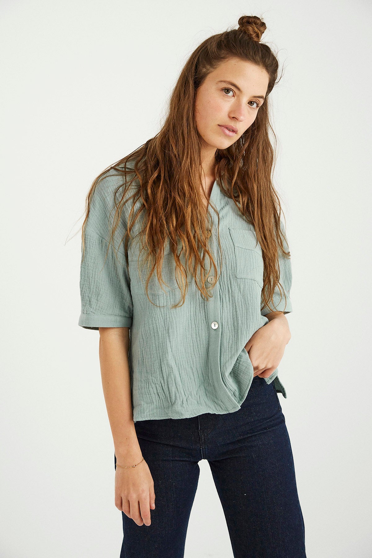 BLUSA SOFT ARRUGUILLA JADE