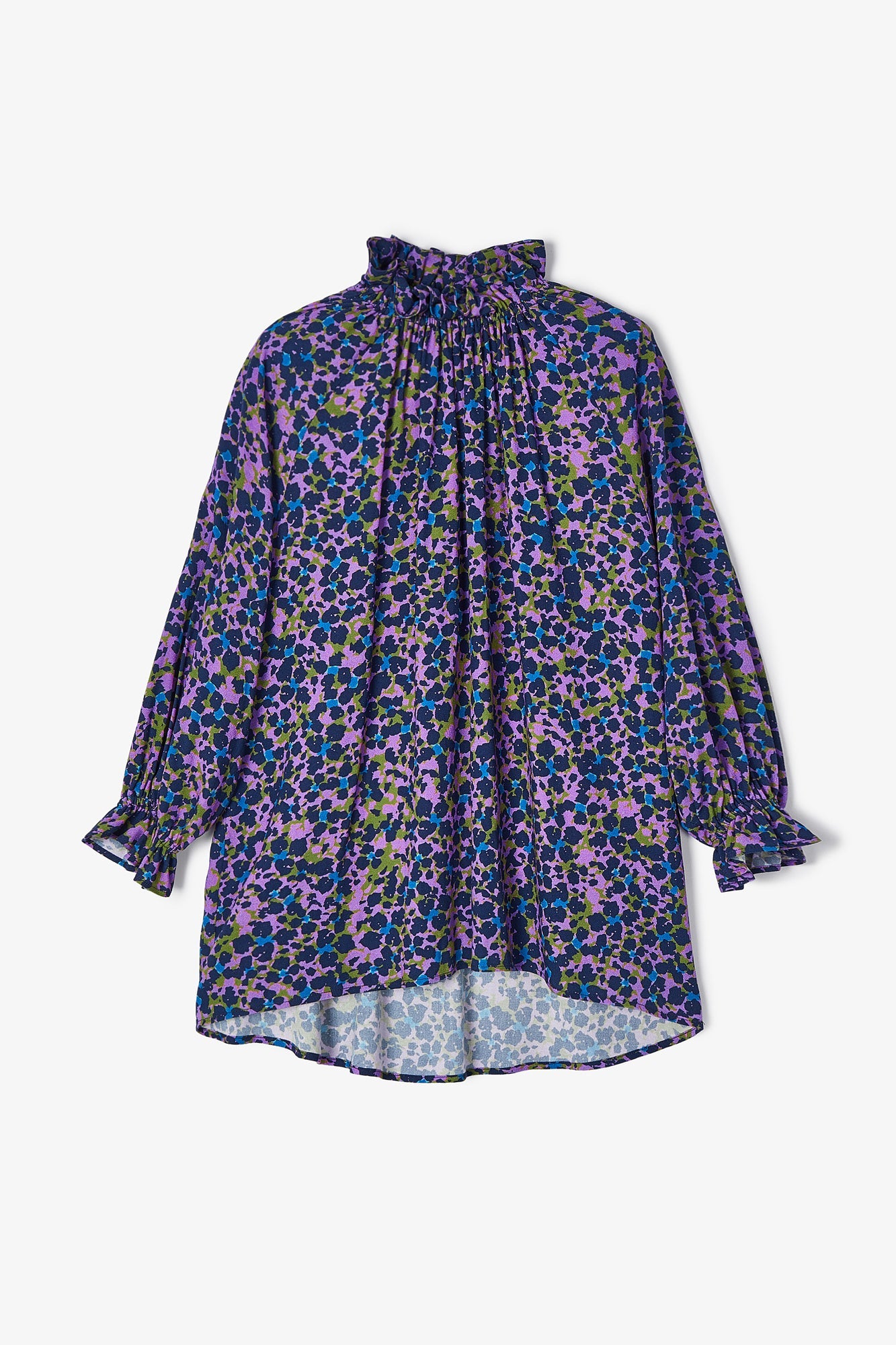 BLUSA GOLA FLOR MANCHA MARINO