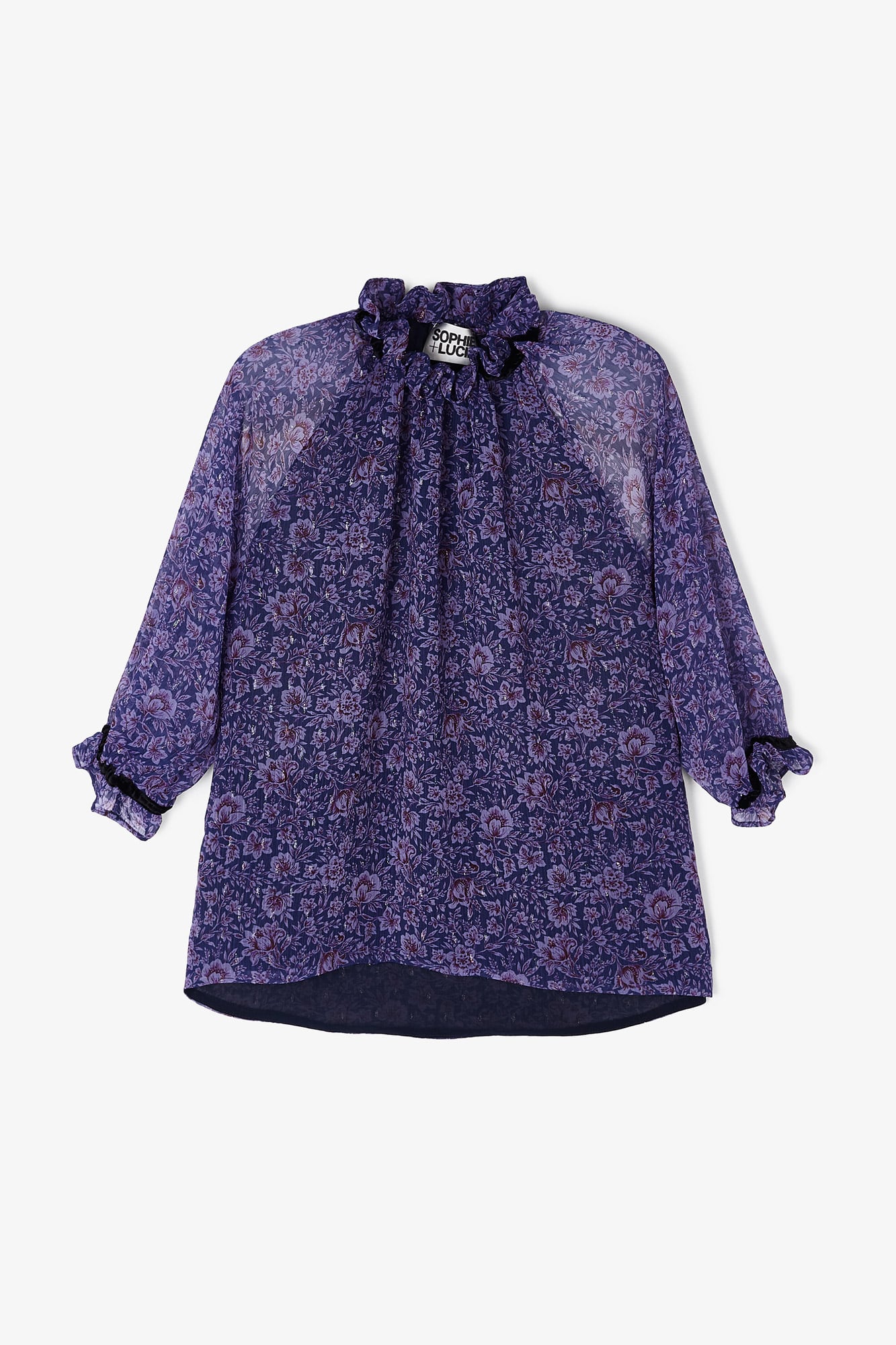 BLUSA GOLA FLOR GASA LUREX