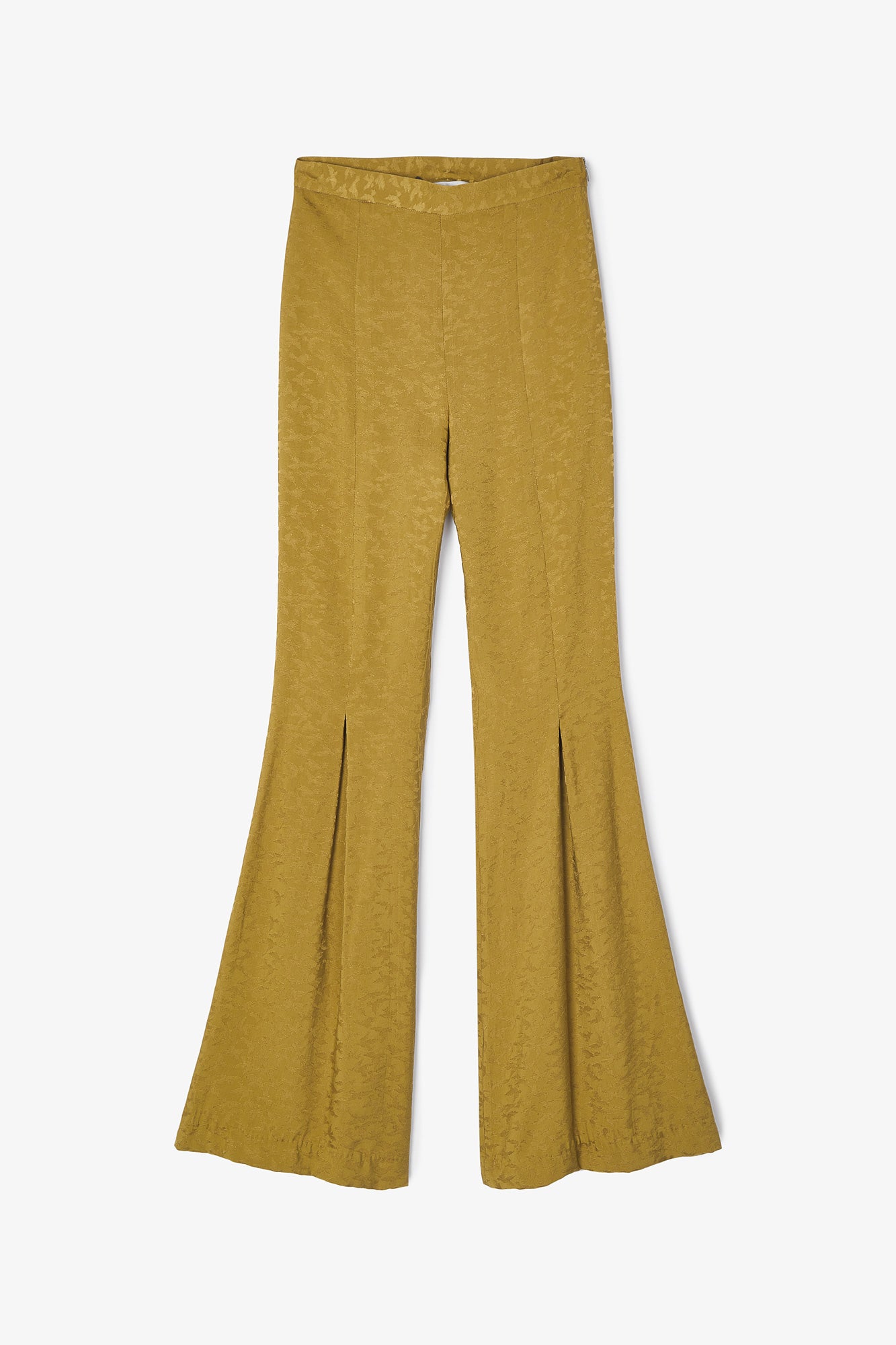 PANTALON PLIEGUE PAJAROS OCRE