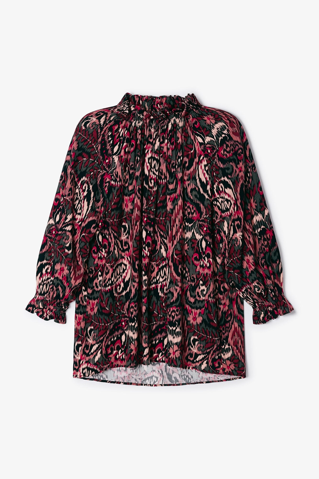 BLUSA GOLA FLOR IKAT KAKI