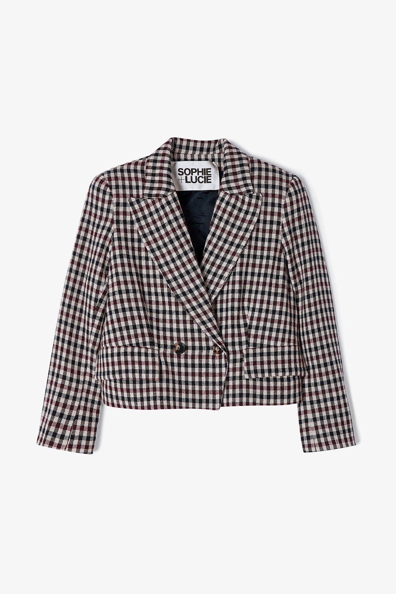 BLAZER SPENCER CUADROS GRANATE