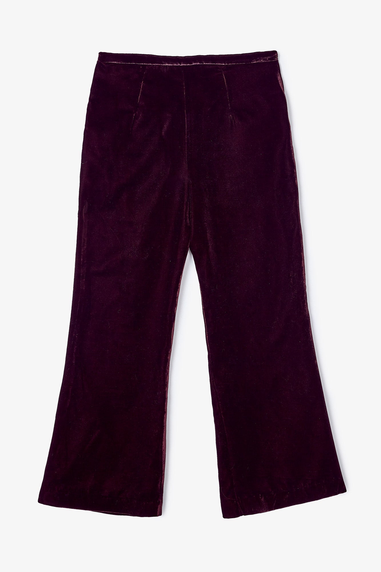 PANTALON CROP VELVET VINO