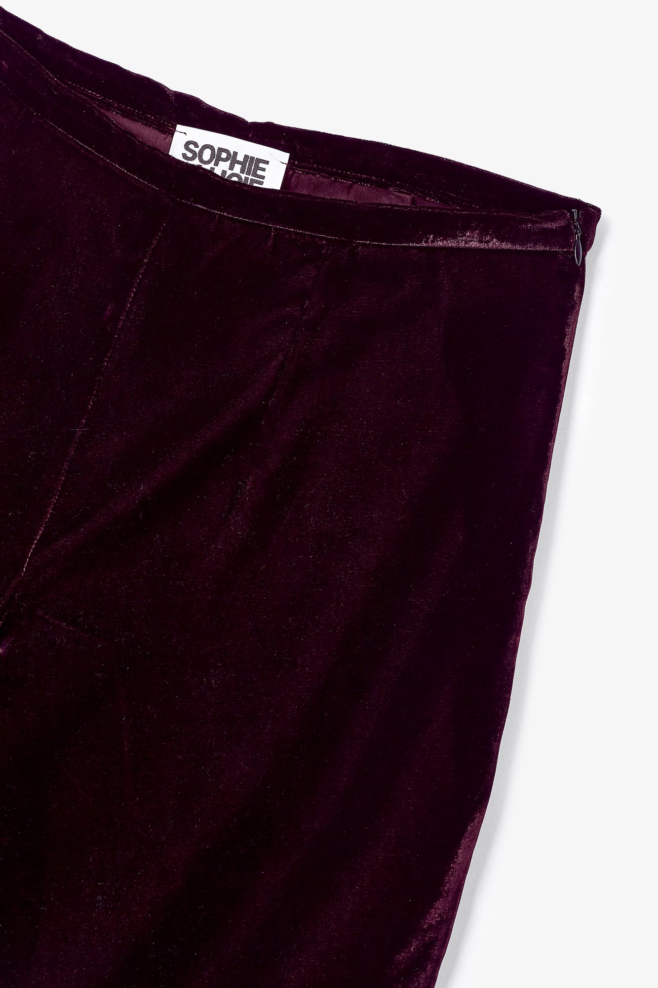 PANTALON CROP VELVET VINO