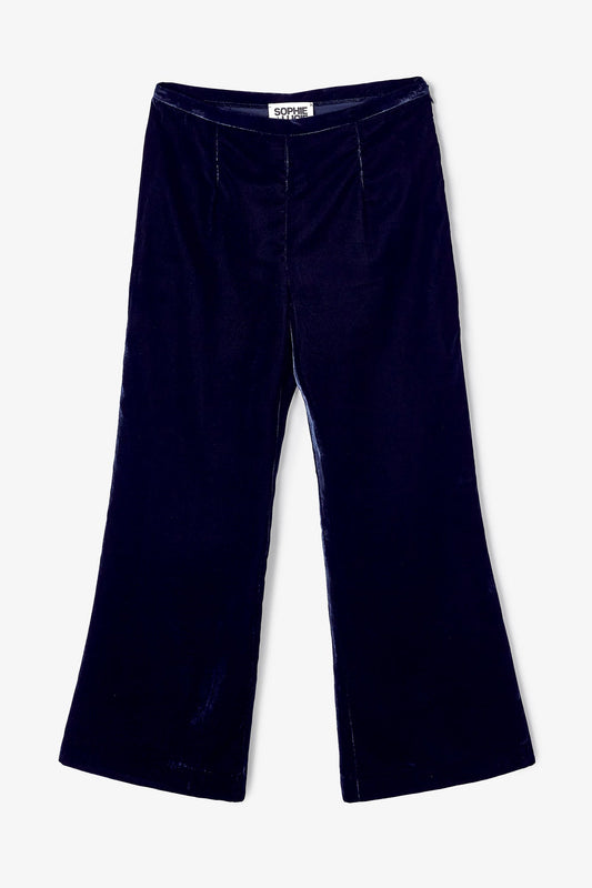 PANTALÓN CROP VELVET MARINO