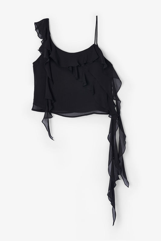 VICTORIA BLACK CRINKLE TOP