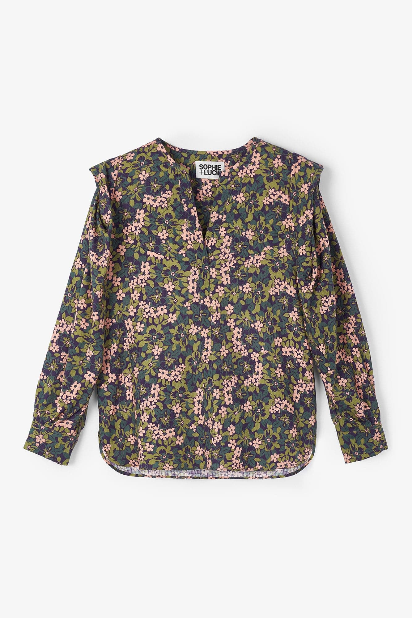 BLUSA FOLK FLOR TRI ESTAMPADO