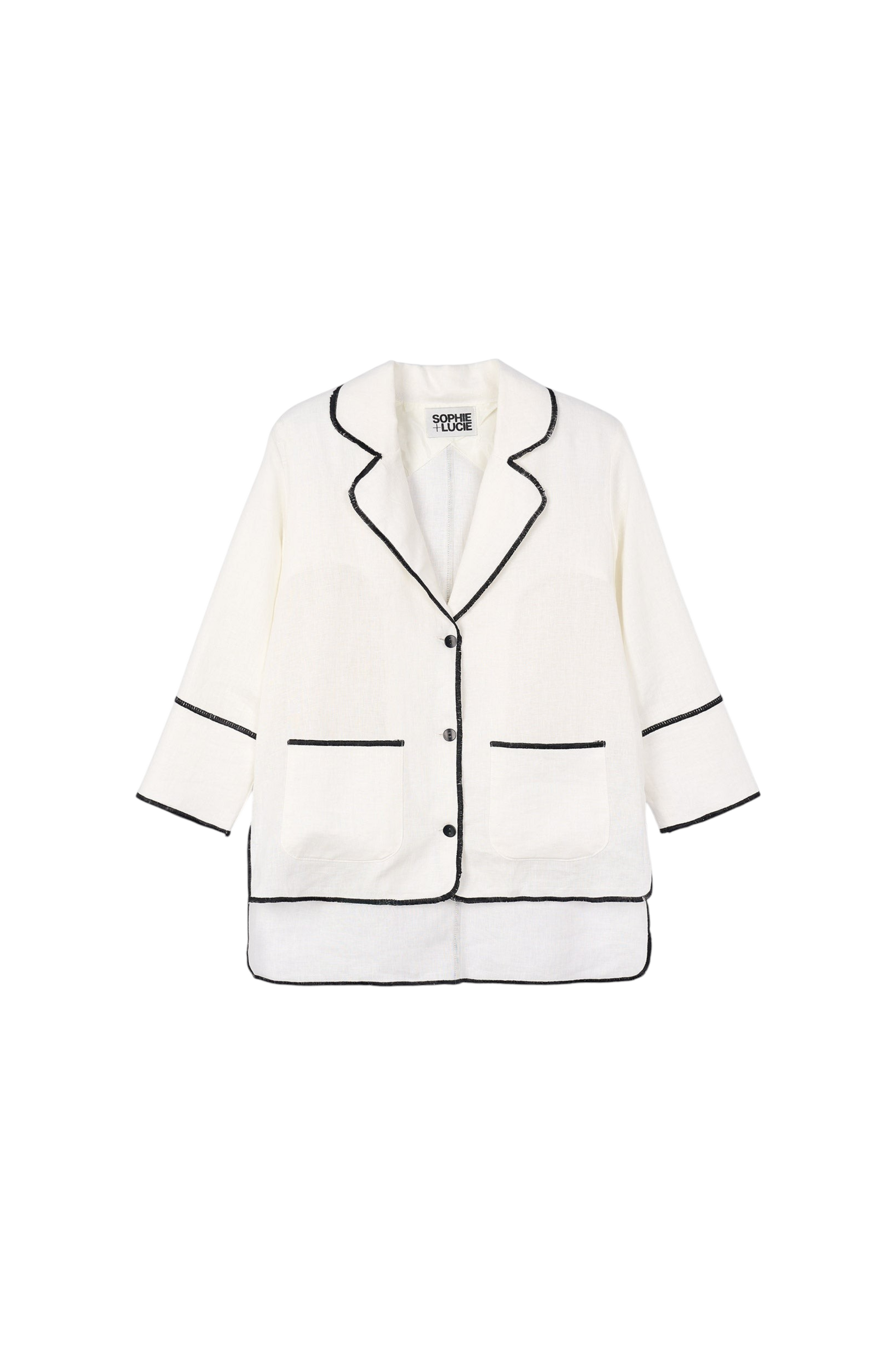 CHAQUETA CONTRASTE HILO BLANCO