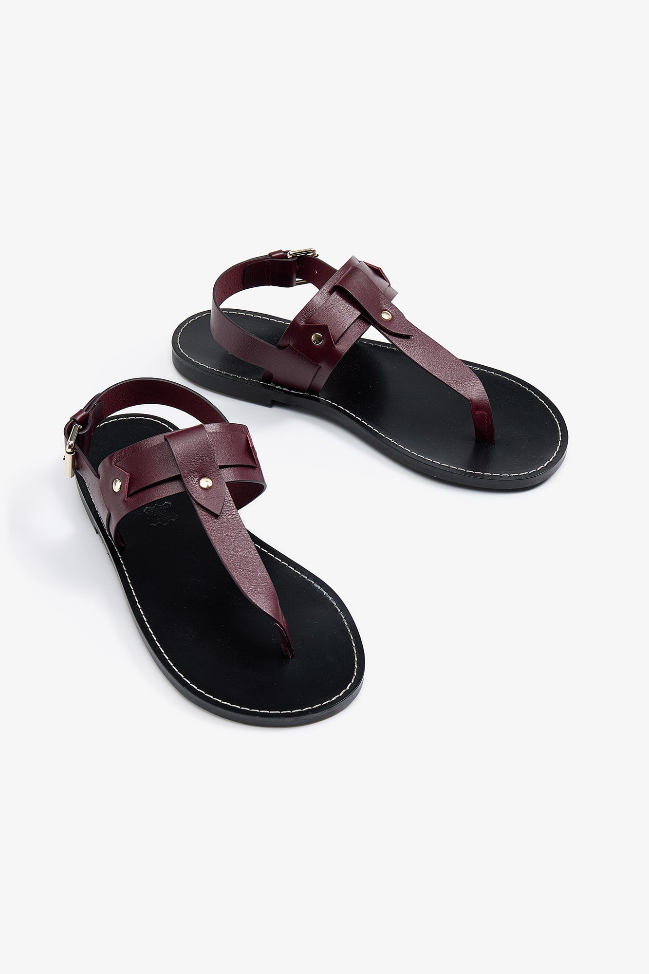 CATALINA BURGUNDY LEATHER SANDAL