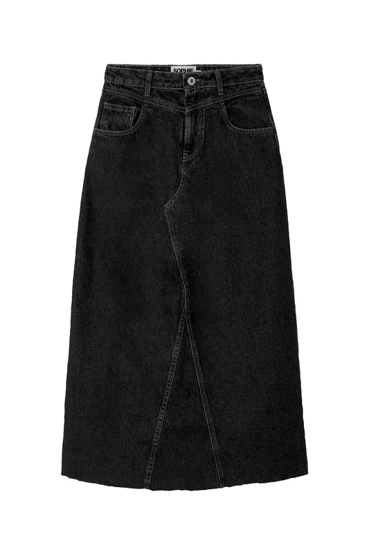 FALDA VAQUERA DENIM NEGRO