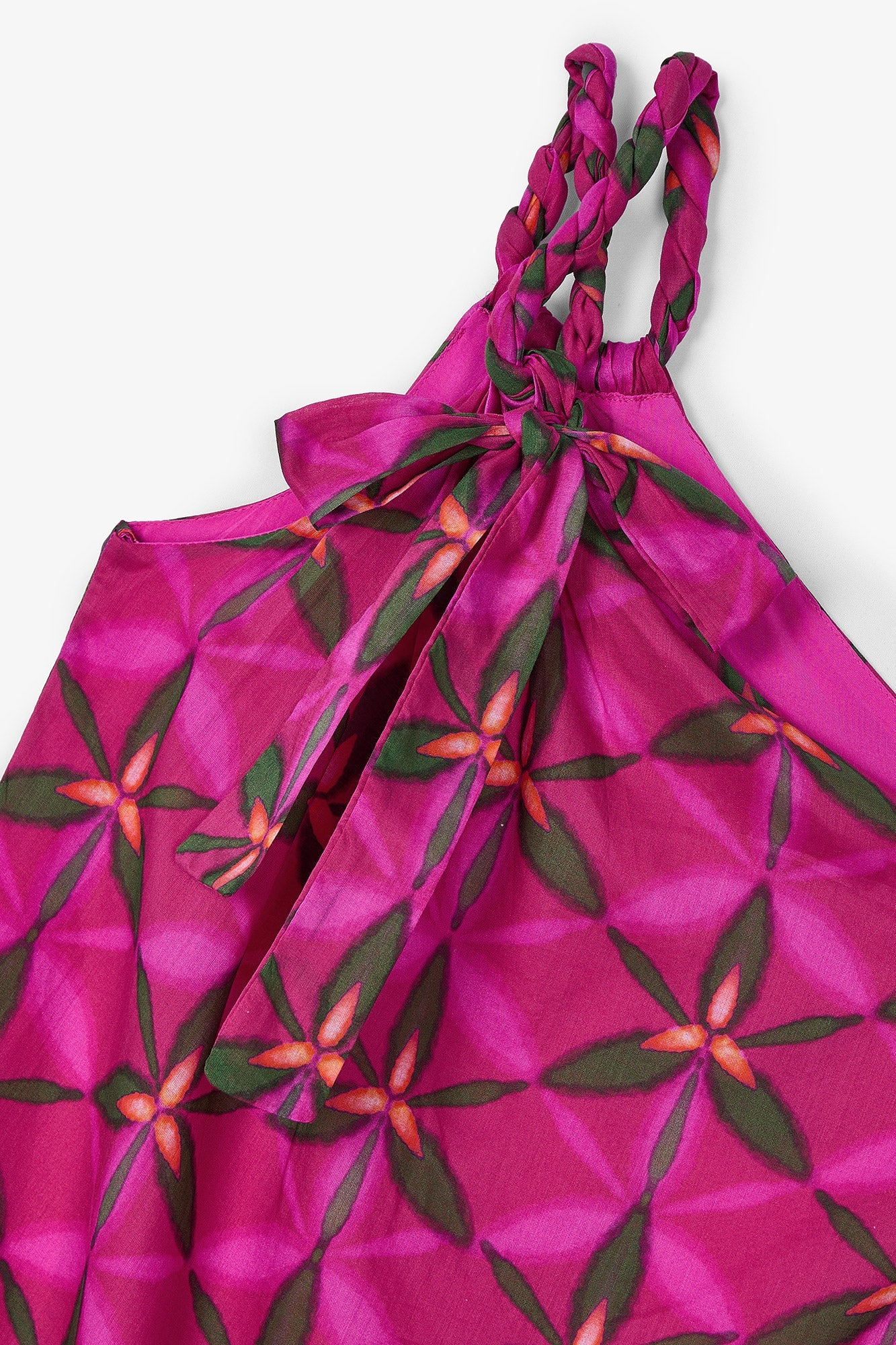 VESTIDO POLY TROPICANA FUCSIA