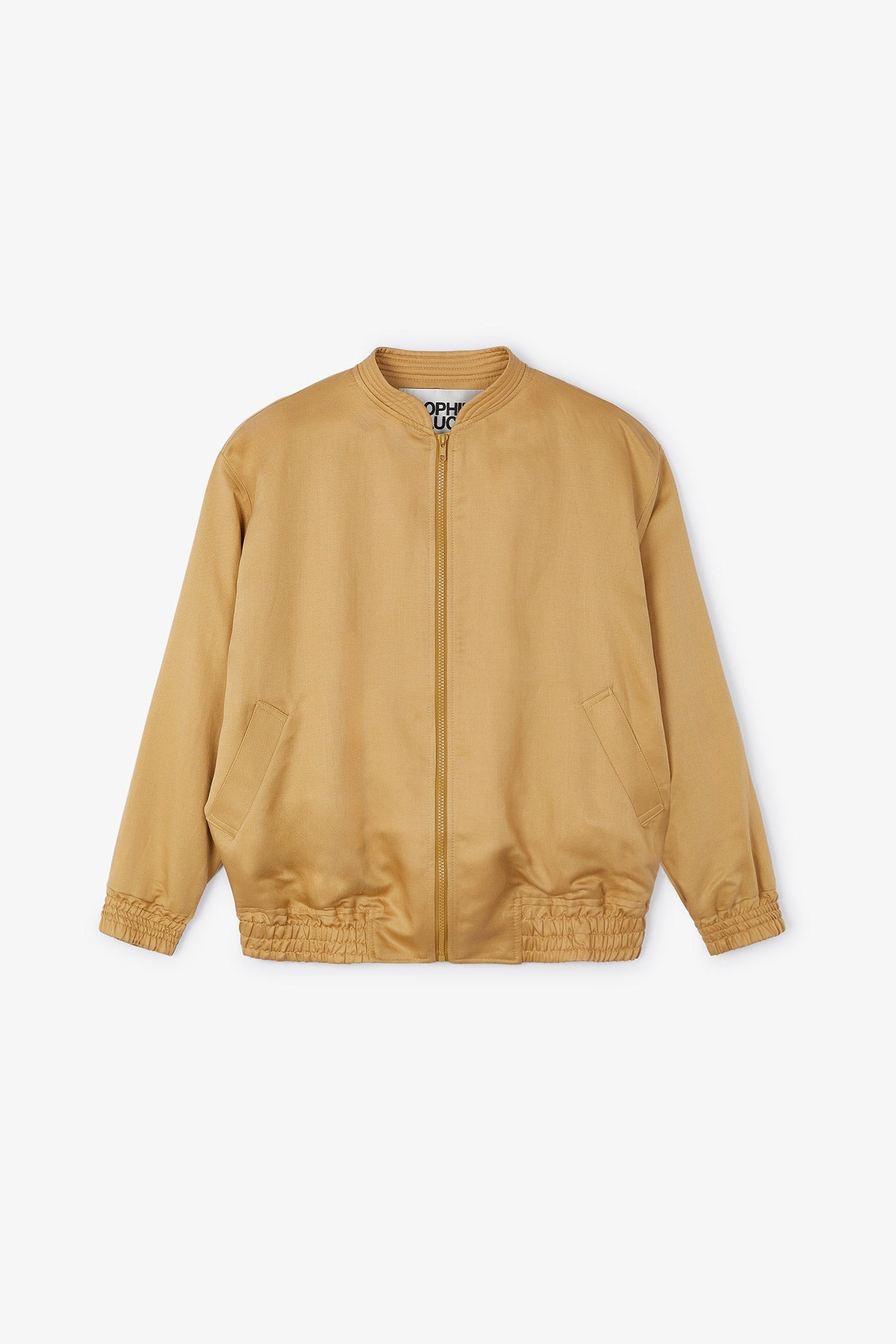 OCHRE LINEN BOMBER JACKET 