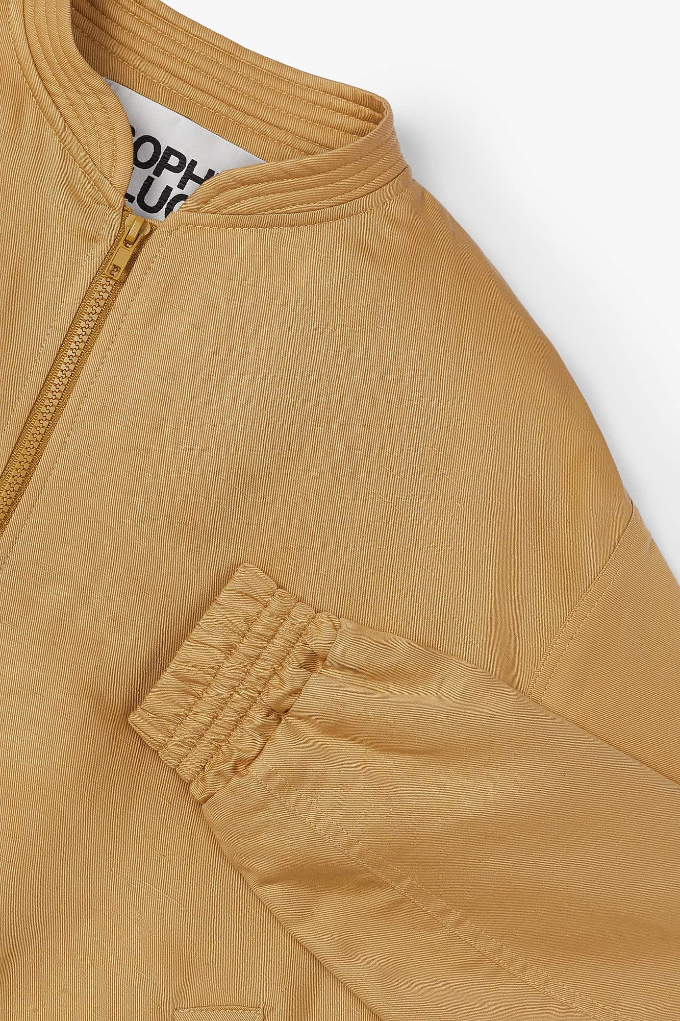 OCHRE LINEN BOMBER JACKET 