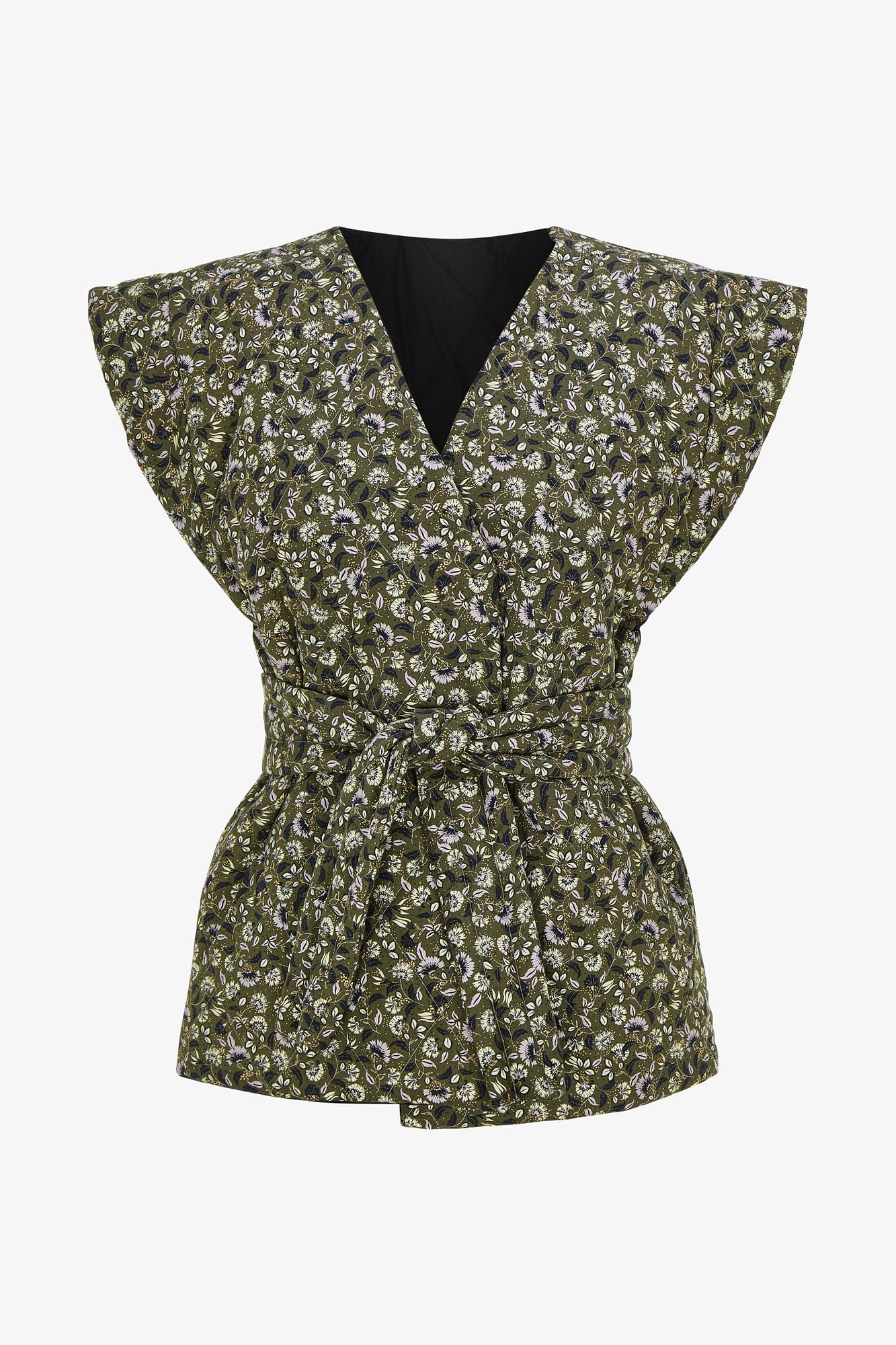 CAROL KHAKI FLORAL VEST