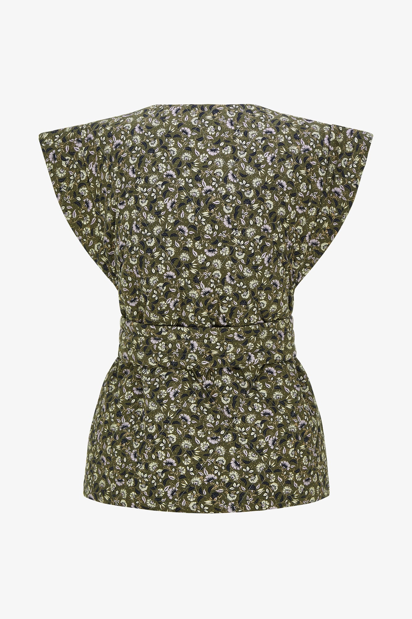 CAROL KHAKI FLORAL VEST