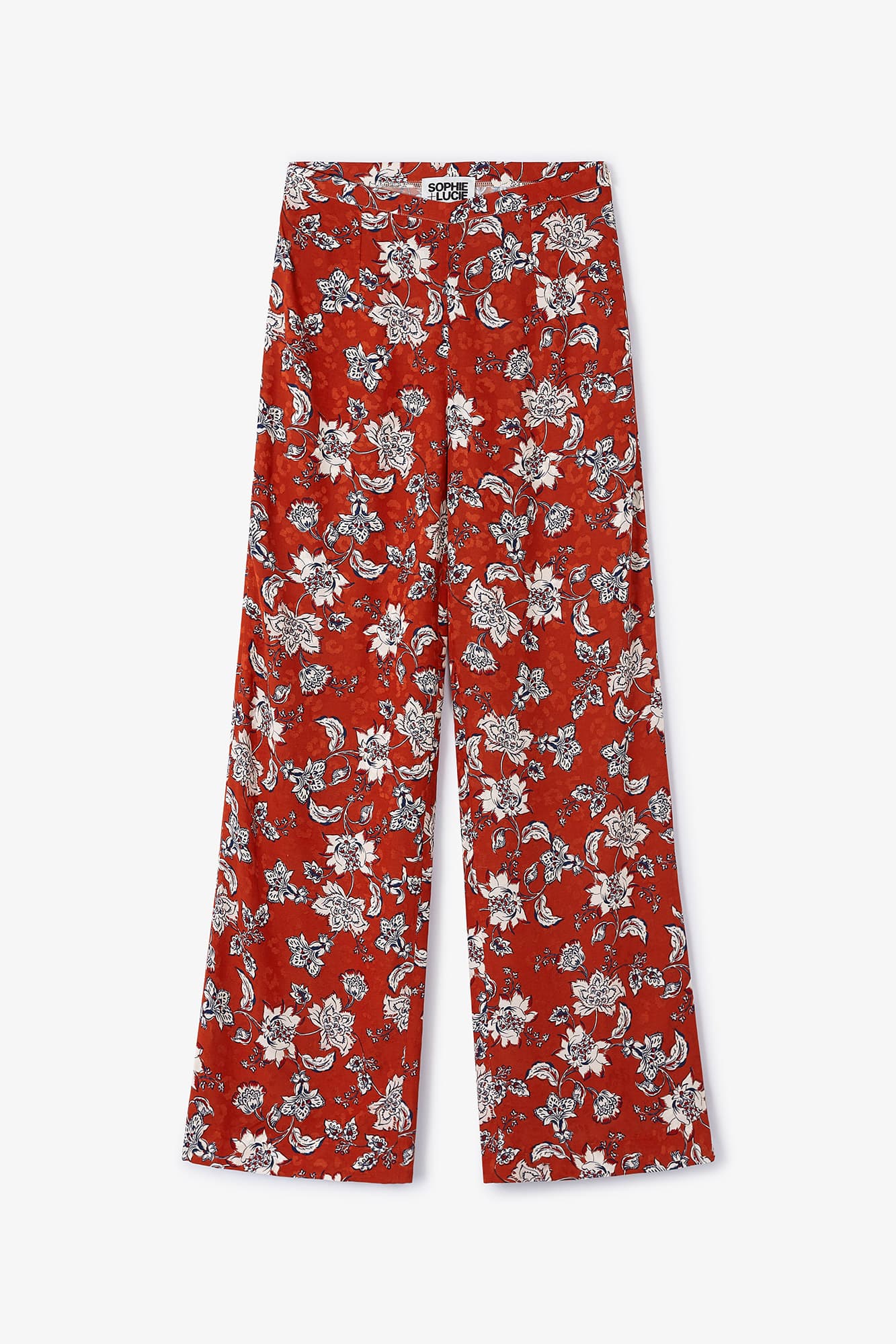 PANTALÓN ANCHO FLOR TEJA