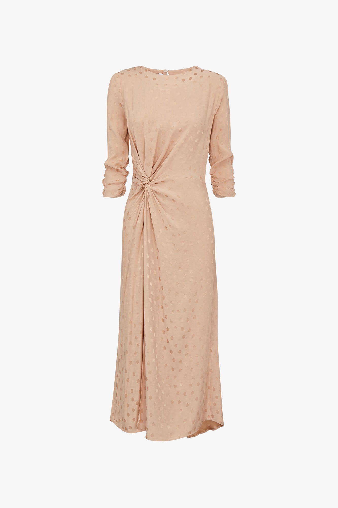 VESTIDO NUDO JCQ TOPOS NUDE