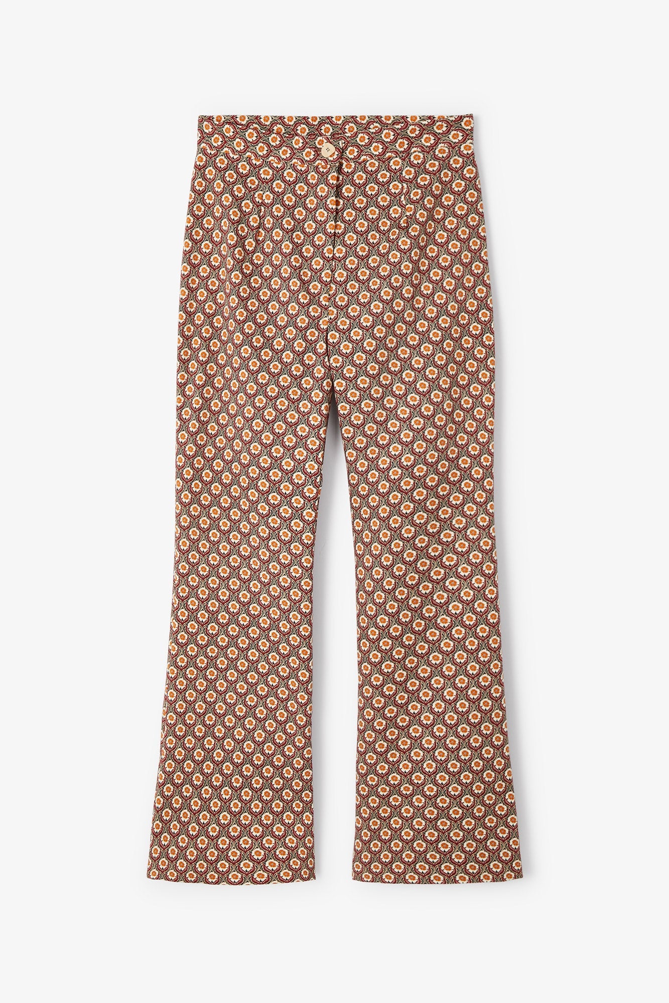 PANTALON OCHENTA FLOR DELI MARRON