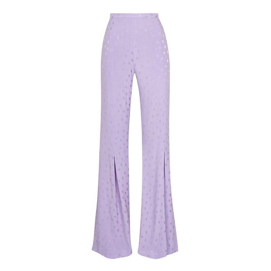 PANTALON PLIEGUE TOPOS LILA