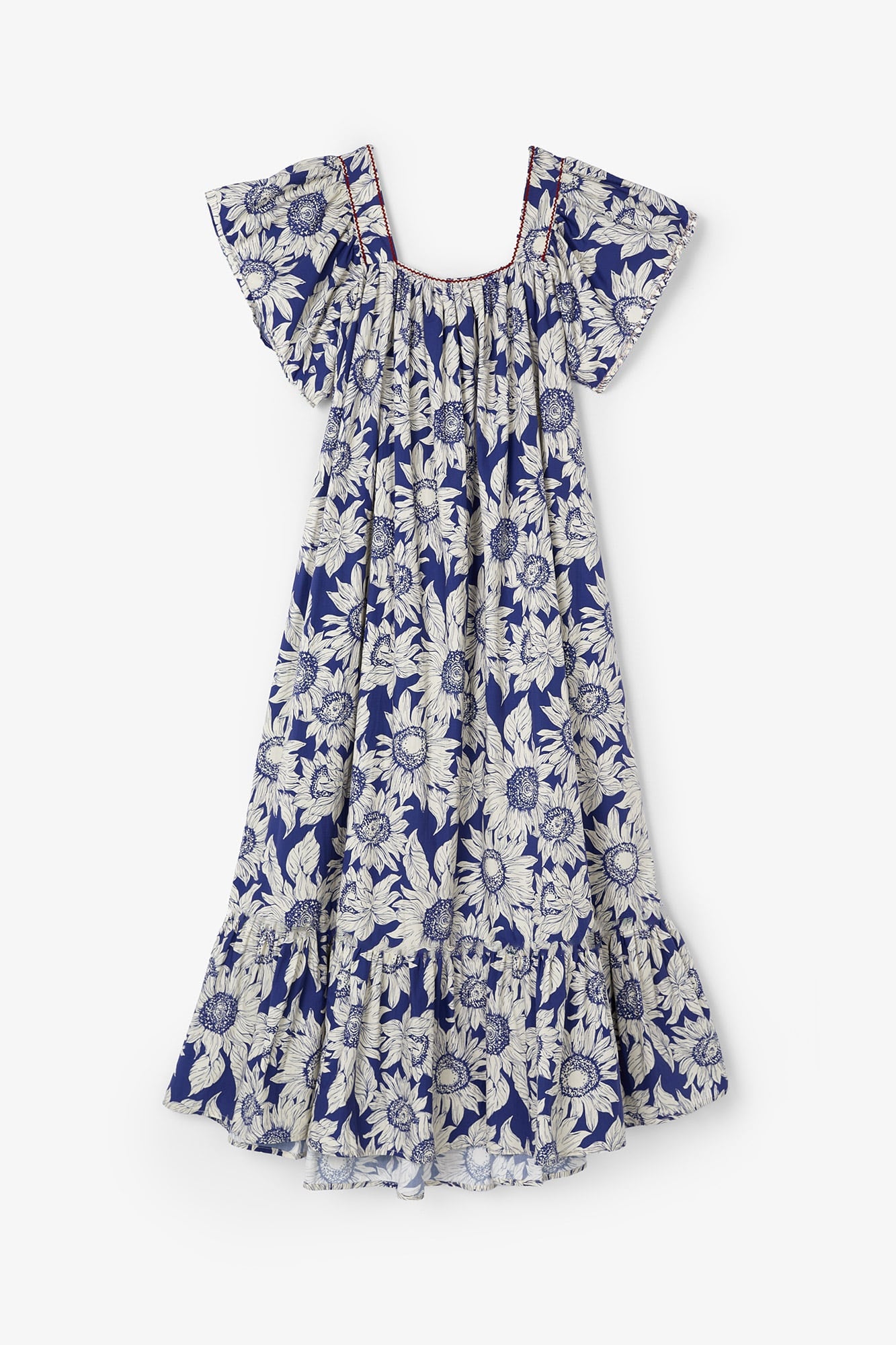 DAISY DRESS WITH BLUE SUNFLOWERS