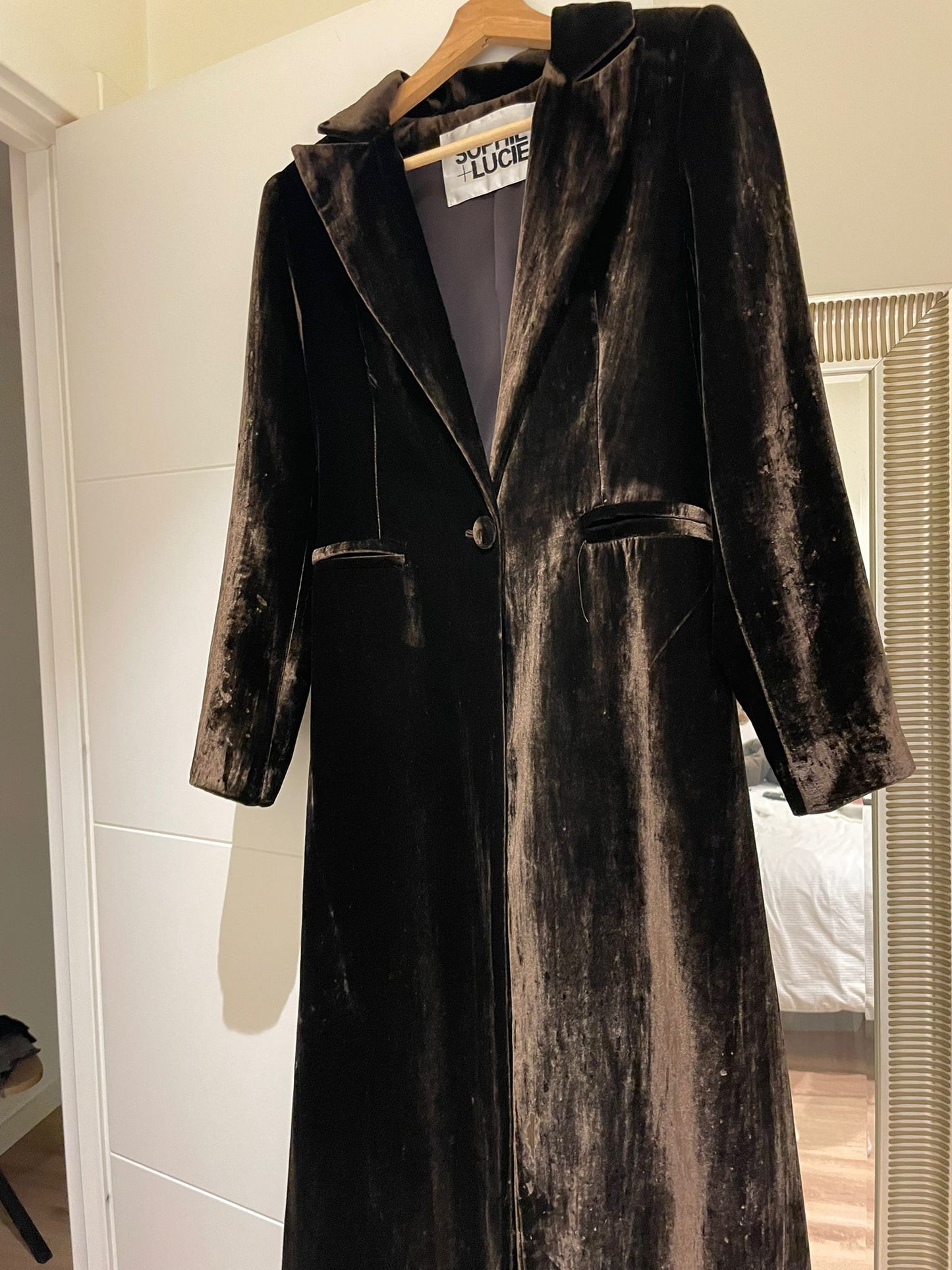 brown velvet coat