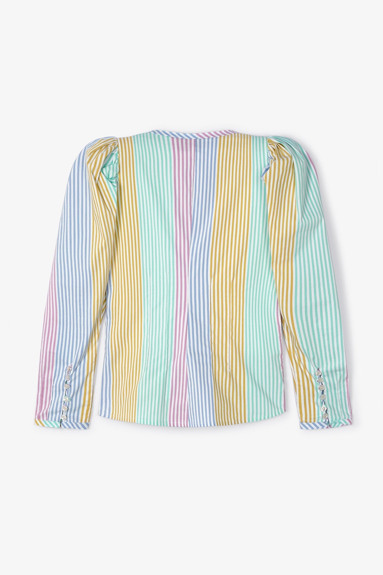 THREE-COLOR STRIPED FAROL BLOUSE