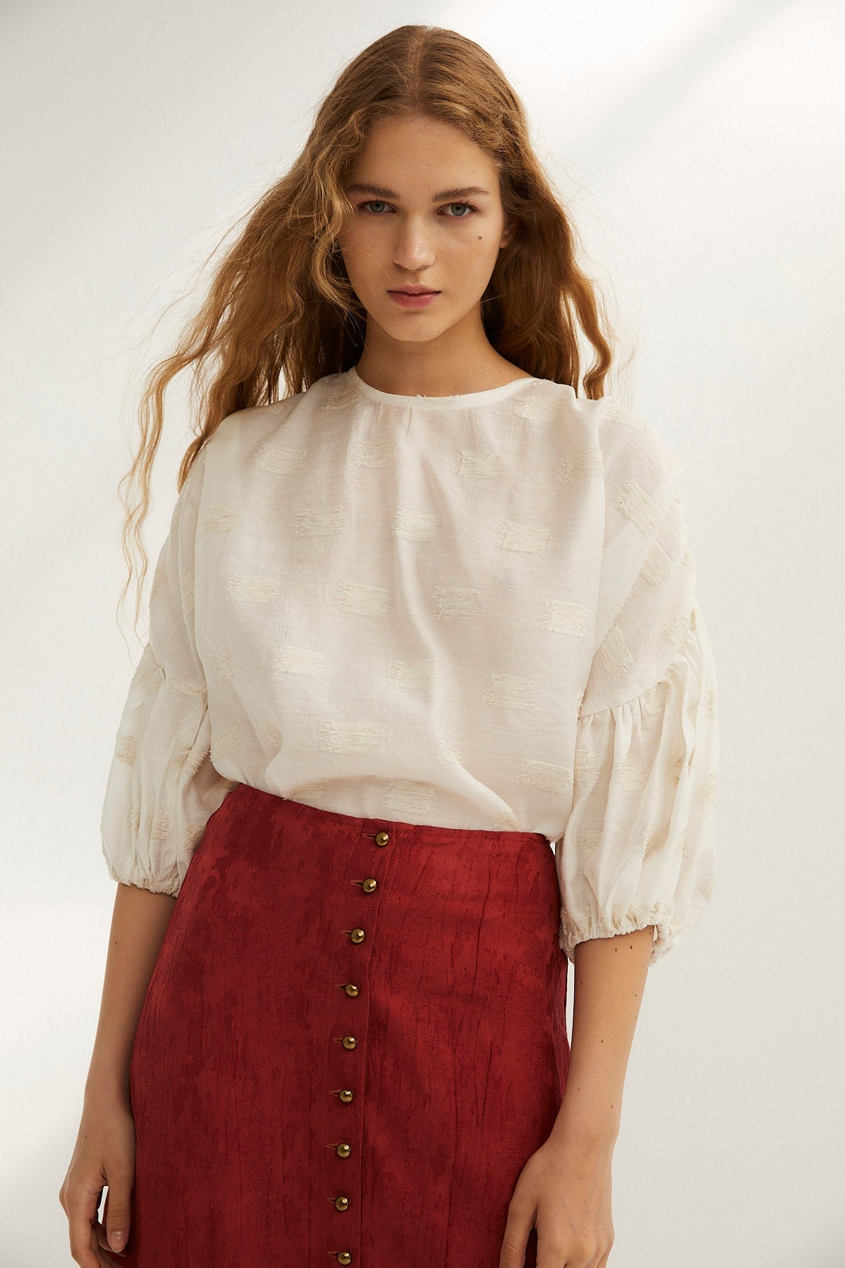 PATI BLOUSE WITH ECRU PATCHES