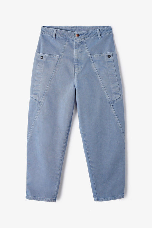 BLUE TWILL CARGO JEANS