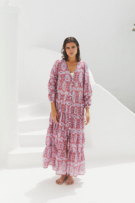 SAVINA TIE DYE PURPLE DRESS
