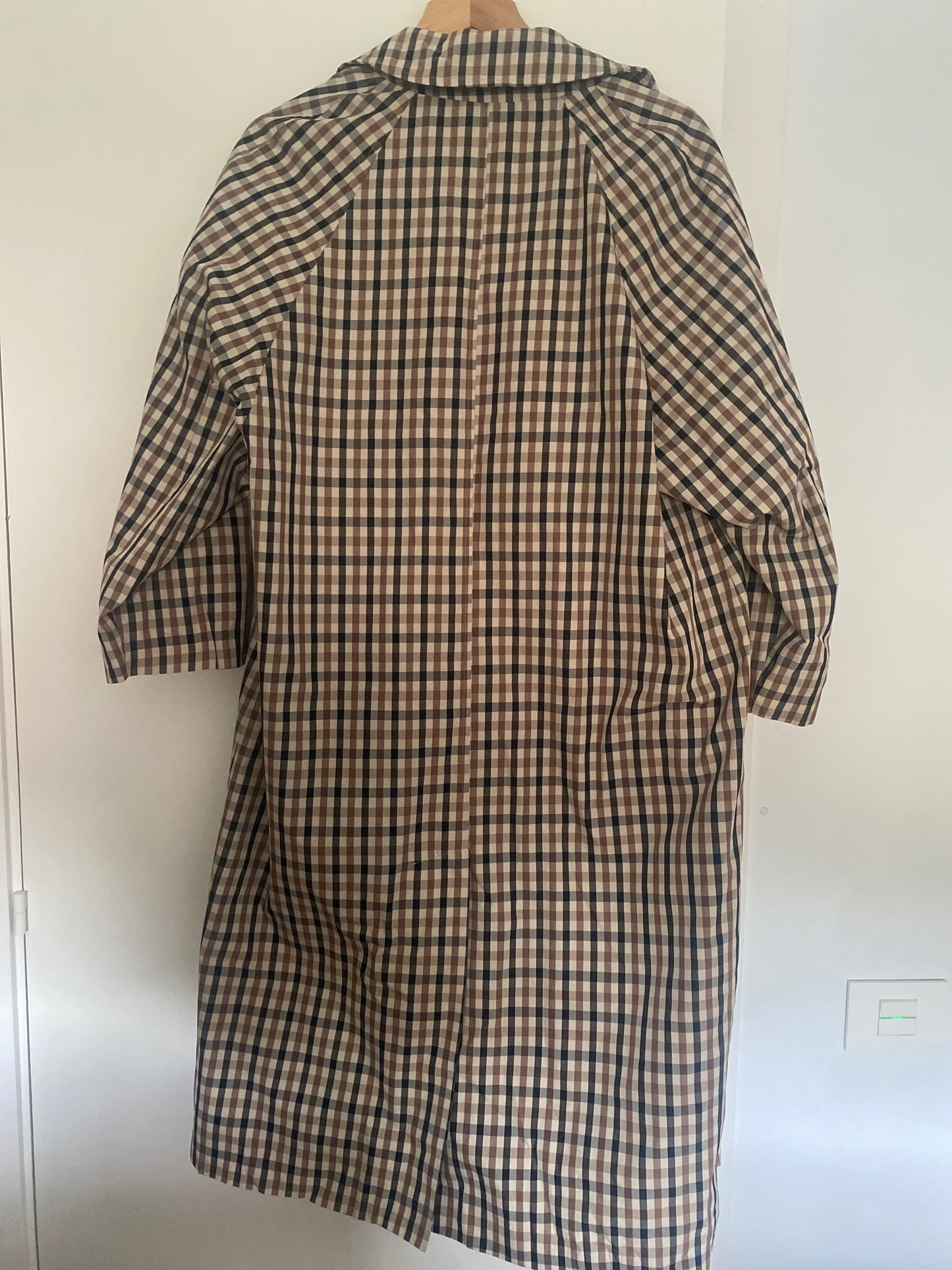 Plaid trench coat