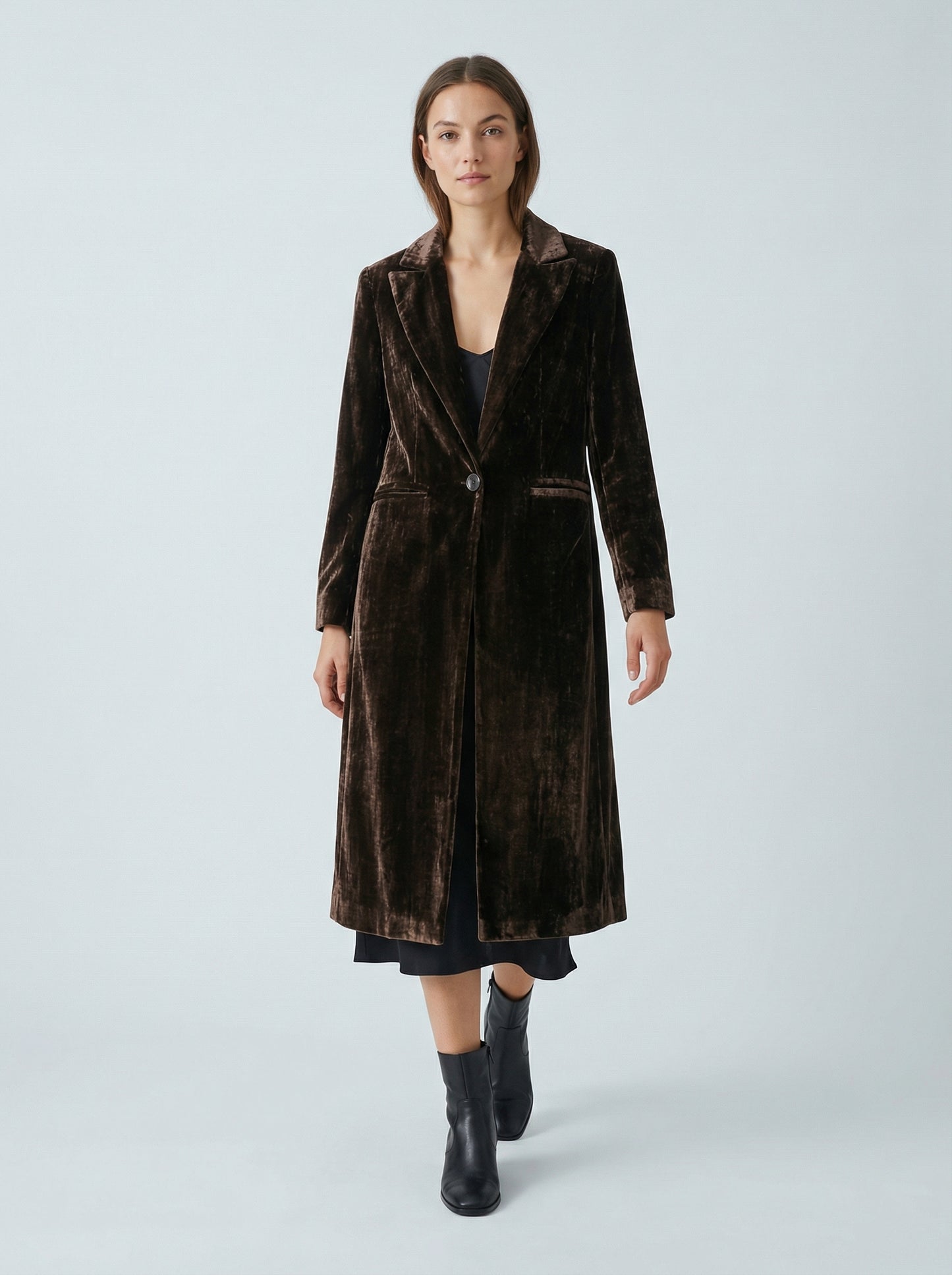 brown velvet coat